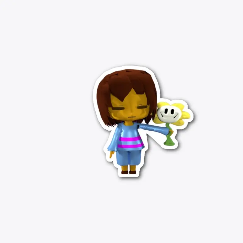 Undertale Frisk And Flowey Sticker